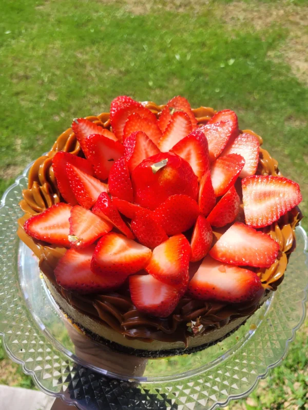 Chocoflan of strawberry